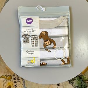 New Curious George pj set 12M